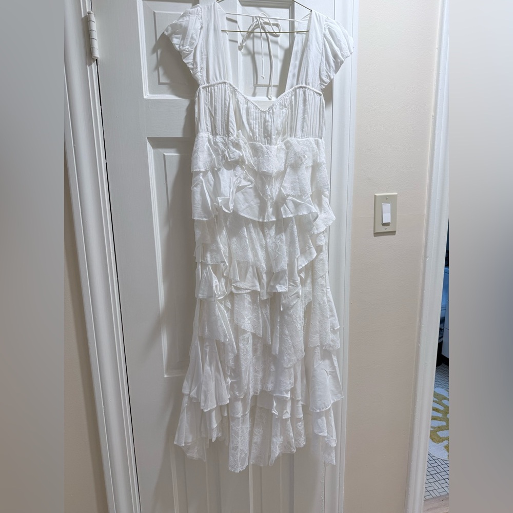 Anthropologie Square-Neck Ruffle Midi Dress - Picture 4 of 5